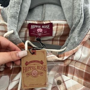 Hoodie cropped flannel